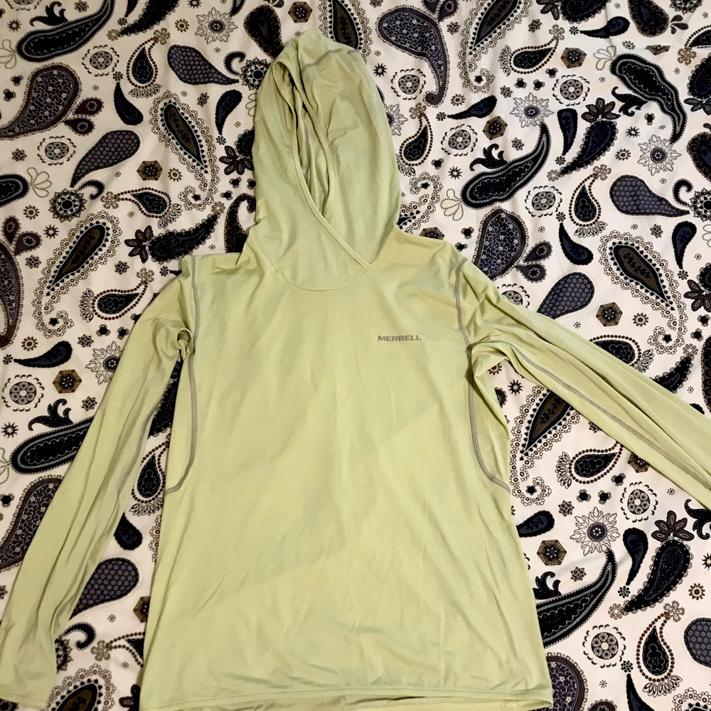 Lightweight Light Green Top with Hood Attached